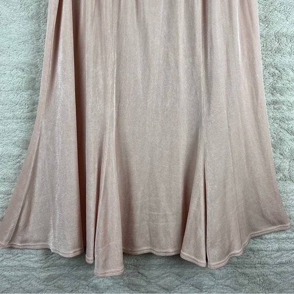 STEPHANIE THOMAS Blush Pink Midi Skirt Sz 20 Swing Shimmer Acetate Made in USA - Picture 14 of 15